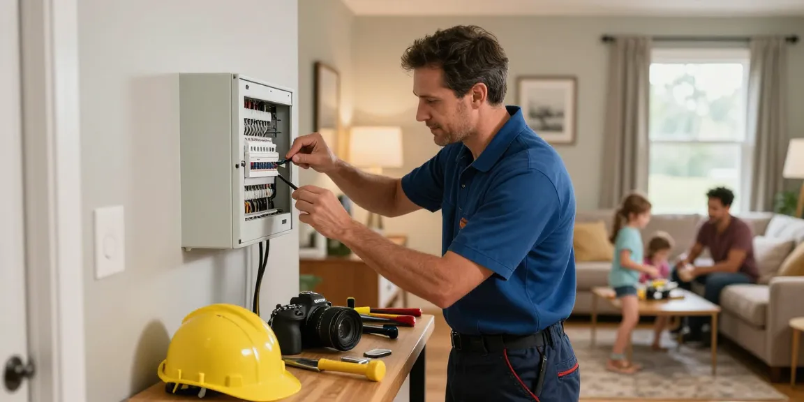Electrician Stevens Point WI providing reliable home electrical services in a warm family environment.