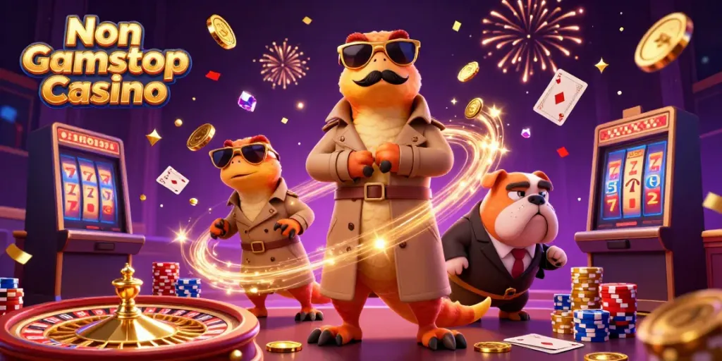 Experience high-stakes action with the Non Gamstop Casino featuring raptors in disguise amidst casino thrills.