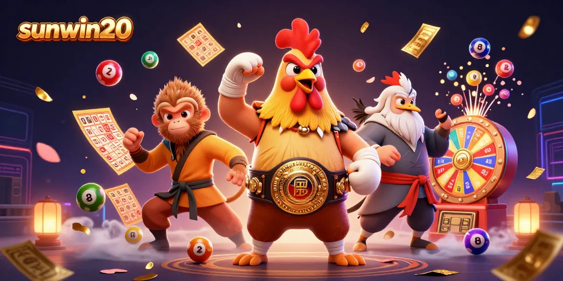 Experience sunwin20 excitement with vibrant lottery characters and dynamic game elements.