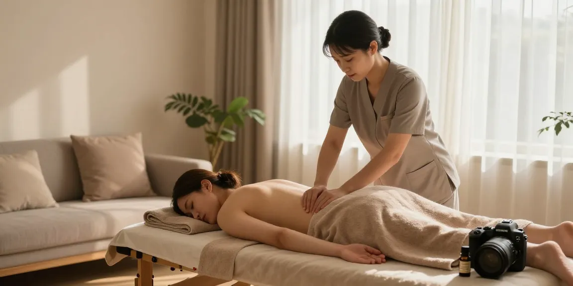 Experience a relaxing 광명출장마사지 in a serene home setting with a professional therapist.