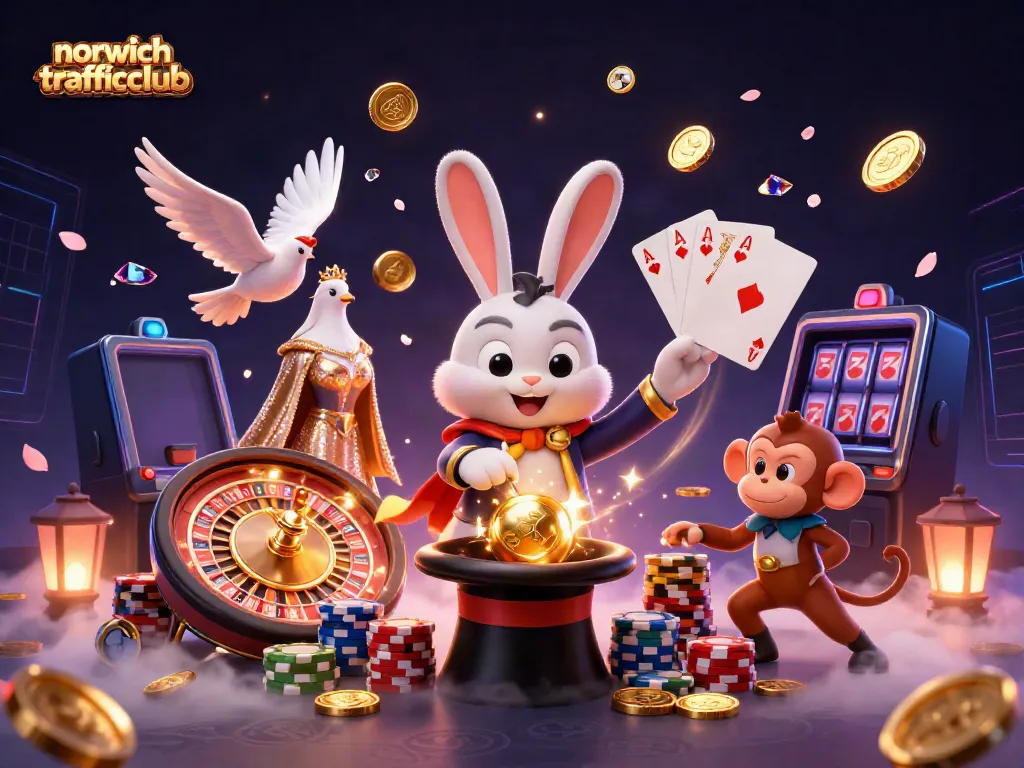 Experience excitement with norwichtrafficclub’s magical casino scene featuring coins, cards, and more!