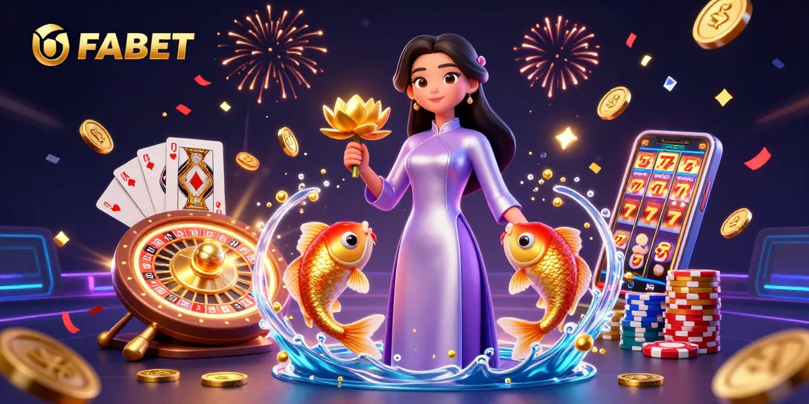 Experience the excitement of UFABET online gambling with vibrant 3D illustrations of games, wins, and dynamic action.
