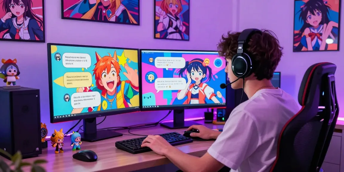 Engaging free ai ecchi chat scene with animated characters and user interaction.