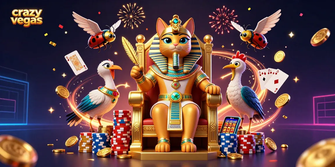 Experience thrilling gameplay with crazyvegas while enjoying vibrant symbols, spinning roulettes, and festive casino elements.